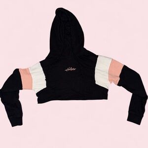 Hollister Cropped Colorblock Logo Hoodie - Size XS